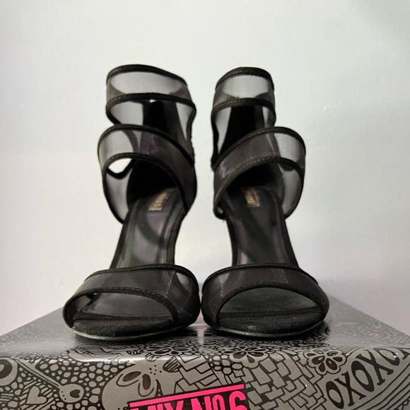 Forever 21 Black Suede Sheer Caged Heels - Picture 2 of 9